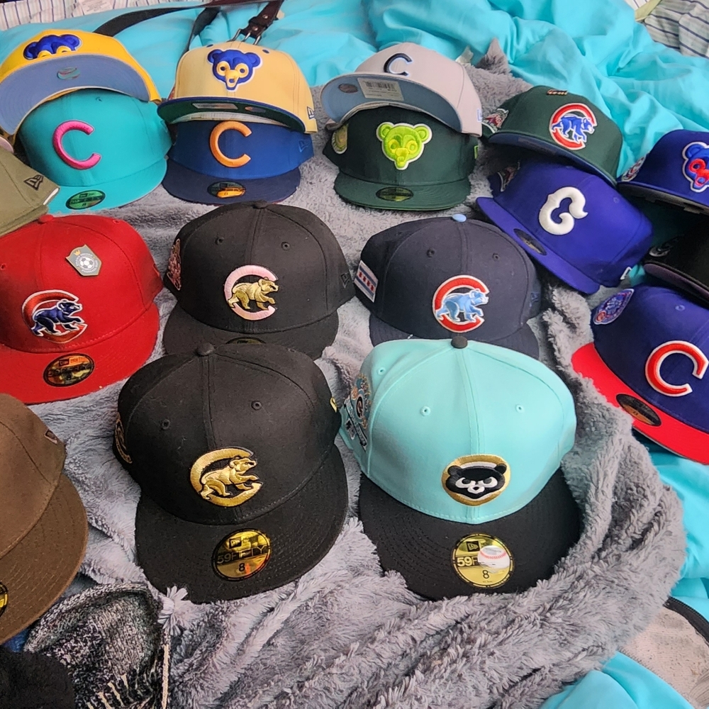 Various Chicago Cubs New Era fitted Hats all size 8 $55 each